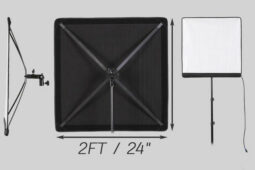 2x 150W Bi-Color, Dimmable, Flex 2x2ft LED Light DMX + Stand full