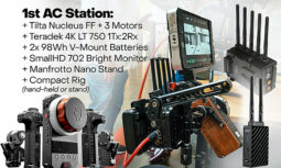 1st AC Pro Kit: Nucleus+7″ SmallHD+Teradek 4k 2Rx:1Tx+V-Mount Batts+Stand