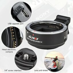 VILTROX EF-NEX IV – Auto-Focus EF to Sony E Mount Lens Adapter (Supports IS, E full