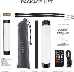 2x RGBWW Light Wand with 4000mAh battery full