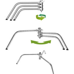 3x 40″ C-Stands with detachable Turtle Leg Base full