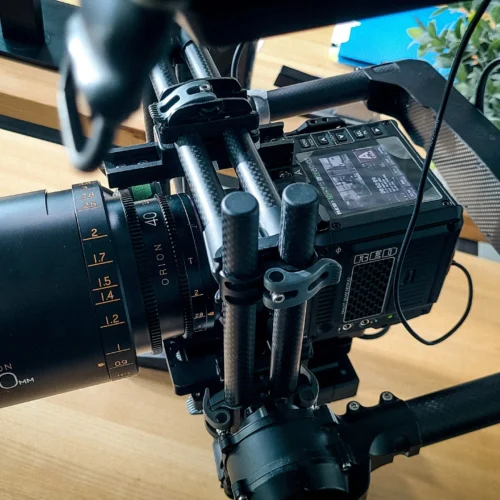 Side view of an Atlas Lens Orion Anamorphic Prime, perfect for an Atlas Orion lens review.
