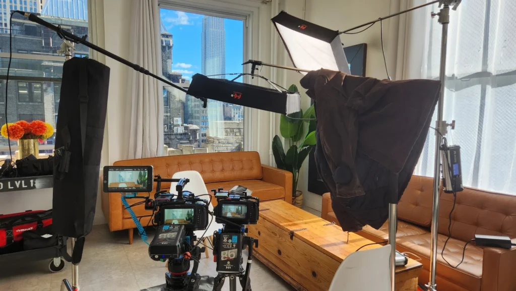 This is an example of the gear needed for a professional interview lighting setup.